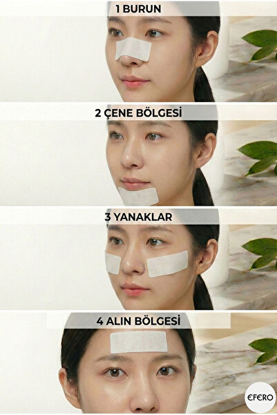 efero Siyah Nokta Bandı Nose Plants Burun Alın Yanak ve Çene (60 adet kağıt ile birlikte )