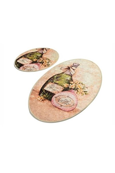 OEM Set of 2 Bath Mats, Chillai Home, Violet Oval