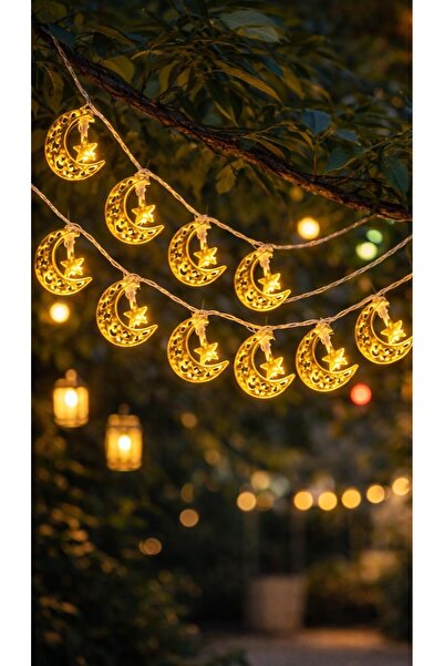 İPEKCOTR RAMAZAN AYINA ÖZEL DEKORATİF MİNİ FENER LED IŞIK ZİNCİRİ – BAHÇE SÜS...