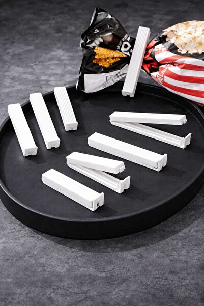 EBA HOME 8-Piece Practical Bag Clips White (4 Large 4 Small Size)