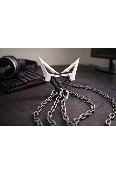 Exyrio سكين رائع مع سلسلة كبيرة الحجم - إكسسوار مستوحى من الألعاب بطباعة ثلاث...