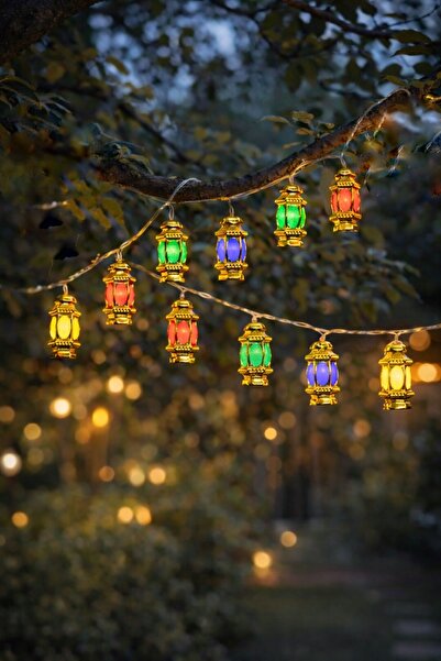 İPEKCOTR RAMAZAN AYINA ÖZEL DEKORATİF MİNİ FENER LED IŞIK ZİNCİRİ – BAHÇE SÜS...