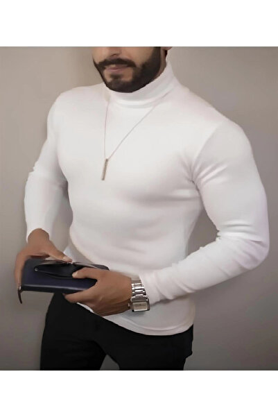 BLACK MODBLACK سويت شيرت رجالي برباط من الليكرا بالكامل - أبيض