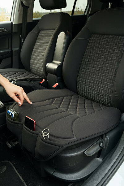 Cartex Cepli Terletmez Ortopedik Oto Koltuk Minderi - 1 Adet - Siyah Universal Tekli Oto Koltuk Minderi