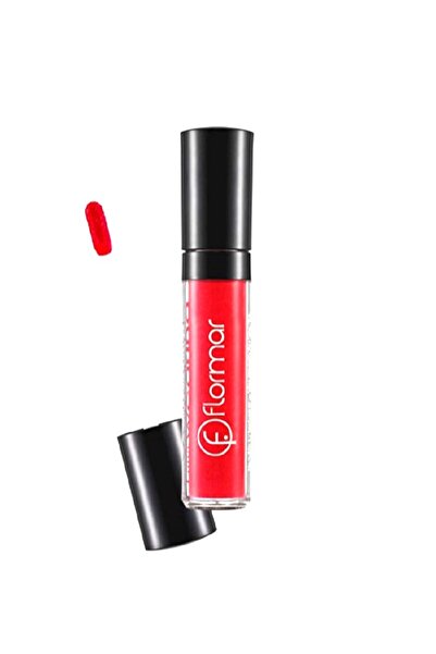 Flormar Matte Efect Liquid Lipstick Parlak Yansımalı Ruj-Plumping 04 Red İn F...