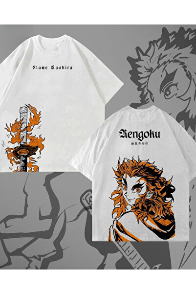 Toum Flame Hashira Printed Unisex Oversize T-Shirt