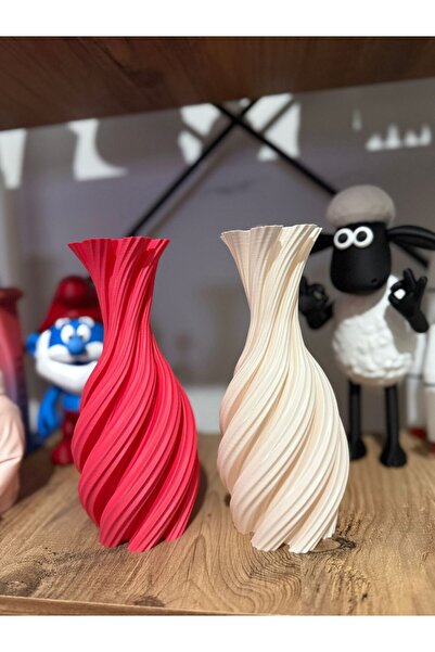 Exyrio Dekoratif Spiral Vazo – 3D Baskı Modern Tasarım Masa & Raf Dekoru