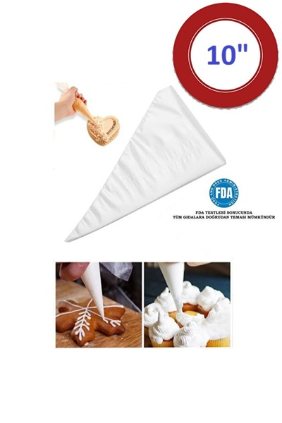 Ayver 50'li Krema Sıkma Torbası Kullan At Krem Şanti Torbası Pasta Süsleme Ya...