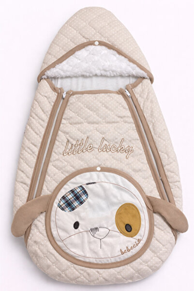 GÜLERBEBECİX Baby Swaddle with Zipper, Little Lucky Patterned Velboa Figure