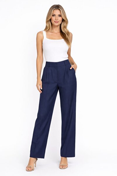 Marjinal Γυναικείο υφασμάτινο παντελόνι με πιέτες και τσέπες