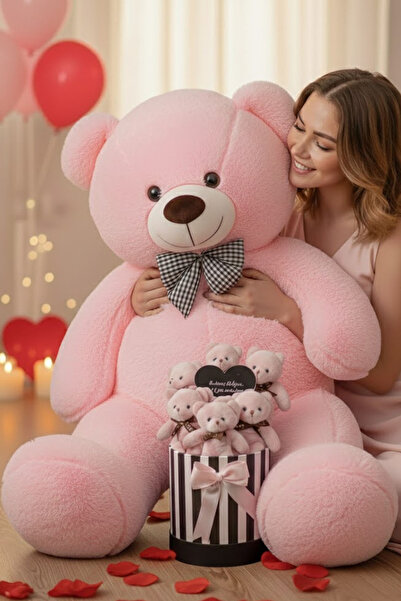 ozbience Sevgililer Günü Peluş Ayı ve Aynalı Mesajlı Ayıcık Buketi Seti