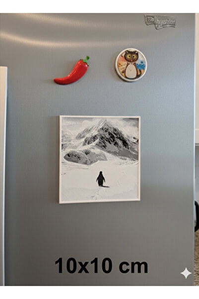 B2 Studio Nihilist Penguen Temalı Buzdolabı Magneti – Kabartma 3D Sanatsal Baskı