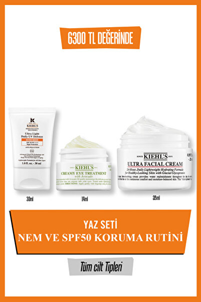Kiehl's Ultra Light Uv Koruyucu SPF50 Güneş Kremi, Avokado Göz Kremi ve Ultra...