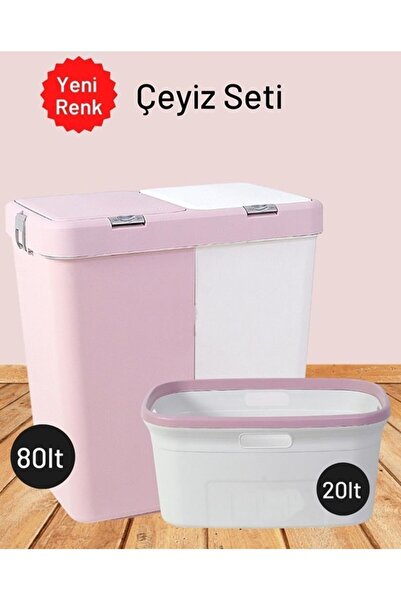 ozbience Pratik ve şık ikili kirli çamaşır sepeti ve çamaşır sepeti seti