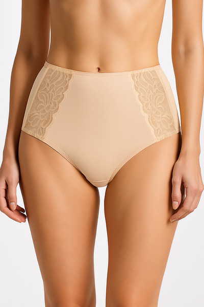 Kom Women'S, Modal-Cotton, Lace Detailed, High Waist Panties (with Socks as a...