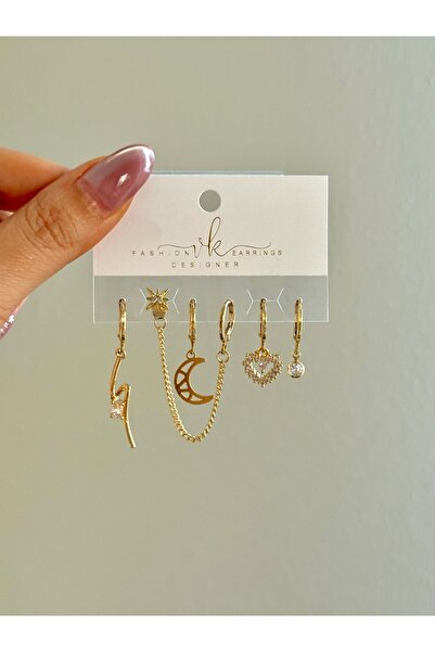 YOUES JEWELRY STEEL WOMEN'S 6 EARRING SET