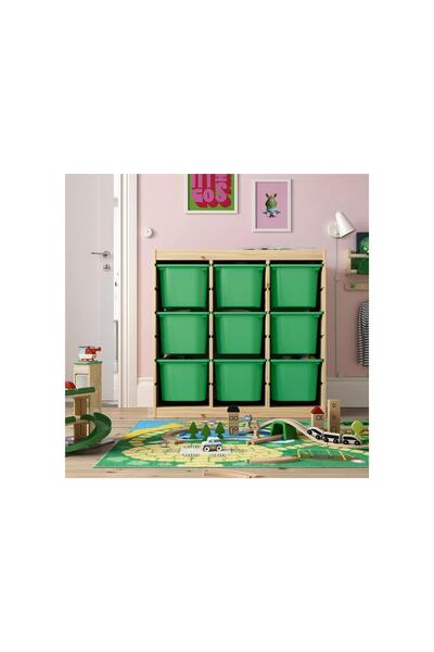 IKEA saklama ünitesi, çam-parlak yeşil, 93x44x91 cm