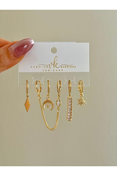 YOUES JEWELRY ÇELİK KADIN 6'LI KÜPE SETİ