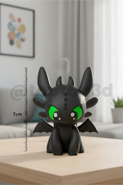 Toptan3D Siyah Ejderha Oyuncak Figür (Yükseklik: 7cm)