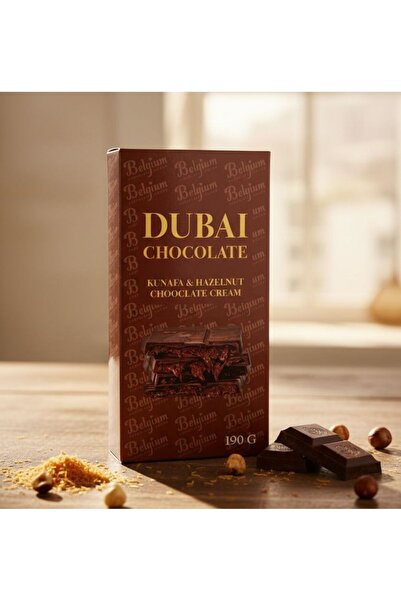 Belgium chocolate house Dubai Chocolate-Hazelnut & Kunafa