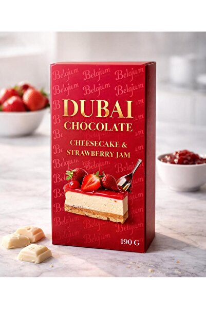 Belgium chocolate house Dubai Chocolate-Cheese Cake & Strawberry Jam