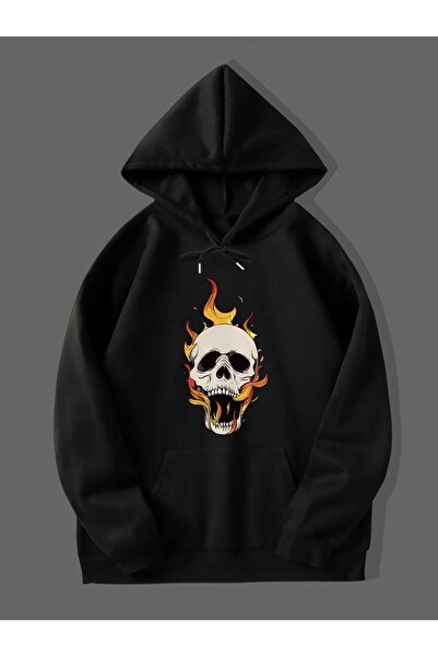 bellanova Unisex Μαύρο Oversize Φούτερ με 3 Κλωστές - Εκτύπωση Υψηλής Ποιότητ...