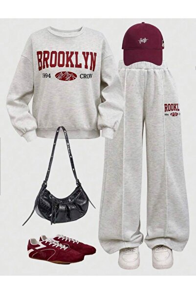 No Plan SET HANORAC CU GULER ROTUND ȘI PANTALONI DE TRENING CU CRACURI LĂRGI,...