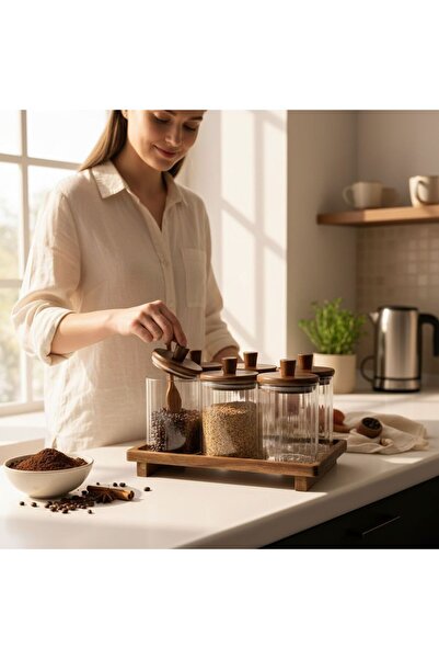 Shila AKASYA KAPAKLI CAM KAVANOZ 6 LI 330 ML