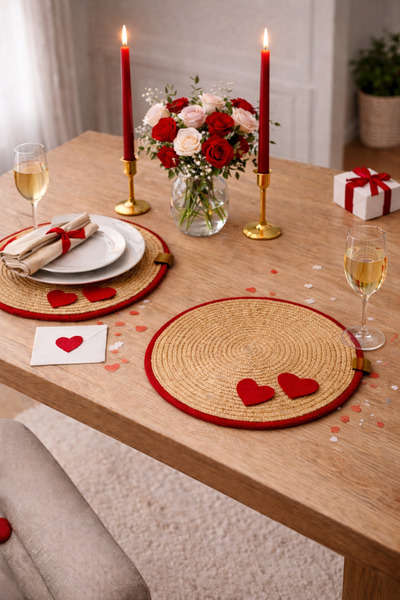 Mastella Sevgililer Gününe Özel 2’li Kalpli Supla | Jüt Supla | Amerikan Serv...