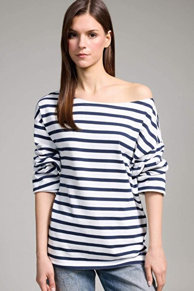 DeFacto Relax Fit Kayık Yaka Premium Uzun Kollu Tişört G7861Ax26Sp