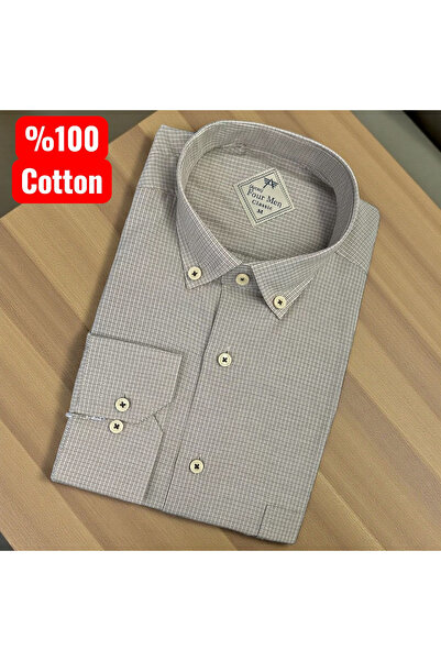 EREN STYLE Cotton Long Sleeve Single Pocket Shirt (Regular Fit)