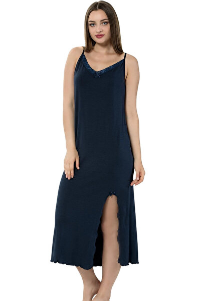 mtm My The Mall Long Nightgown with Rope Straps Black