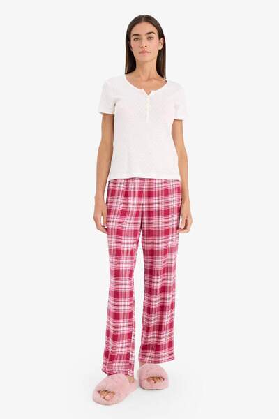 DeFacto Checkered Flannel Pajama Bottoms G1722Ax26Sp