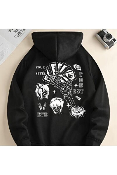 bellanova سويت شيرت أسود للجنسين قصة فضفاضة 3 Thread Shardonlu - جودة ممتازة ...