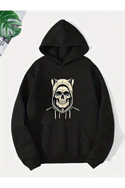 COZYWEAR سويت شيرت أسود للجنسين قصة فضفاضة 3 Thread Shardonlu - جودة ممتازة م...