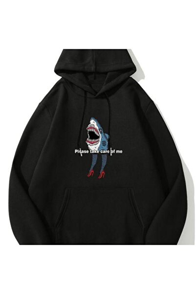 COZYWEAR سويت شيرت أسود للجنسين قصة فضفاضة 3 Thread Shardonlu - جودة ممتازة م...