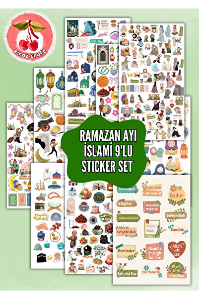 Kiraz Craft Ramazan Ayı İslami Sticker 9’lu Set | Ajanda, Bullet Journal & Pl...