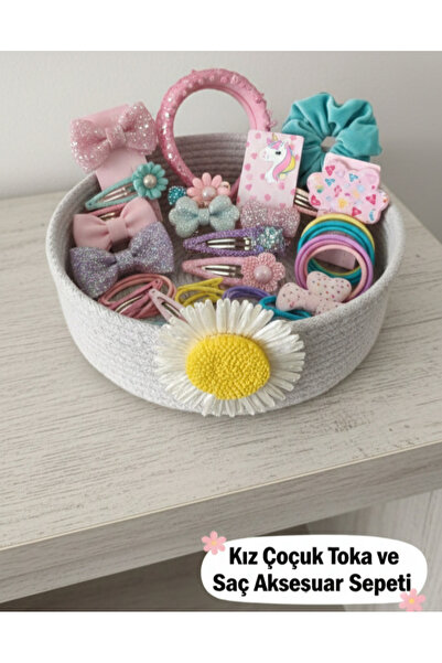 MutluBiDünya Kız Çocuk Takı Toka Aksesuar Sepeti Düzenleyici Sepet Sepet İçin...