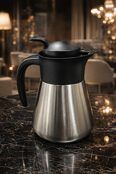 ALMEDYAF Italian Style Black & Metallic Silver Thermos 0.5 Liter Stainless St...