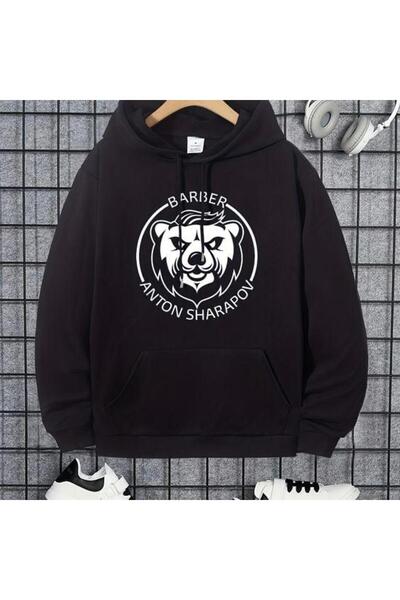 COZYWEAR سويت شيرت أسود للجنسين قصة فضفاضة 3 Thread Shardonlu - جودة ممتازة م...