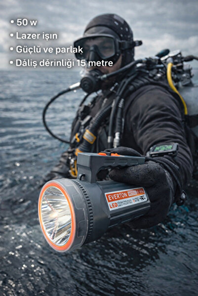 MEMİTA Everton rt-996 50W led 15 metre dalış kapasiteli dalış el feneri
