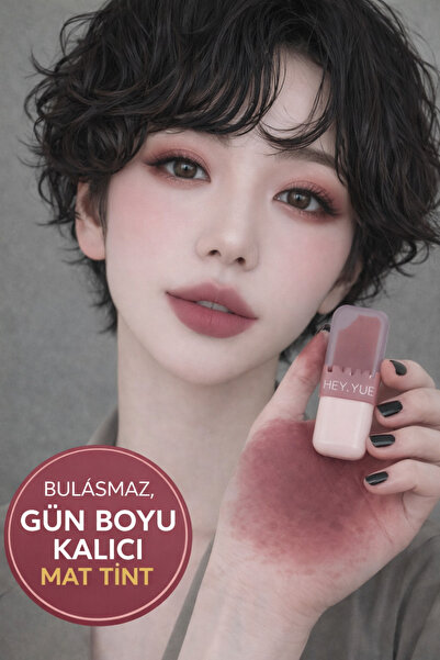 Kozmetik HEY.YUE 04 Bulaşmaz Gün Boyu Kalıcı Mat Lip Tint - Yoğun Renk & Uzun...