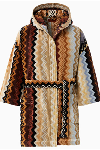Missoni Giacomo Zigzag Kapüşonlu % 100 Pamuk Bornoz