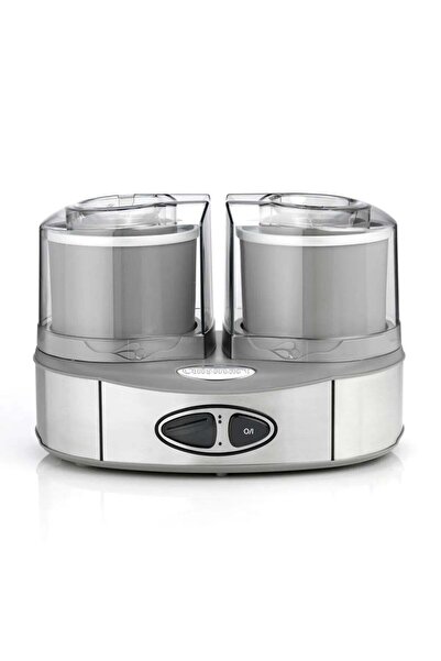 Cuisinart Çift Bölmeli Dondurma Makinesi 2x1L Kapasite, Otomatik, Gri