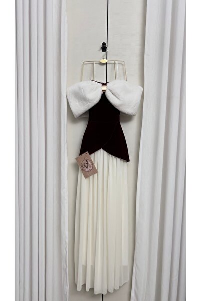 CONTENU Soft velvet fur dress