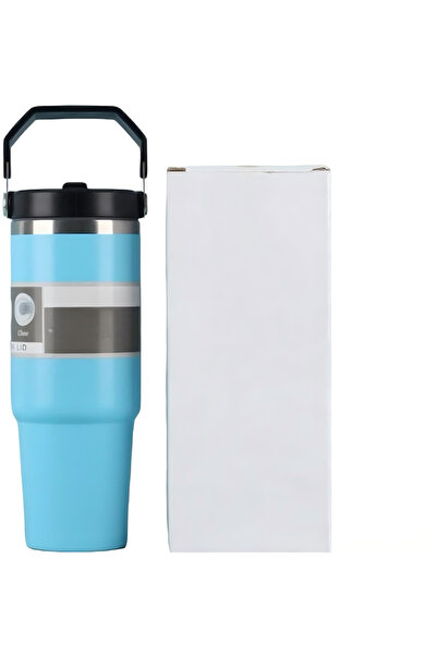 Arabest 890ml Portable Straw Insulated Tumbler With Handle,Stainless Steel Fo...