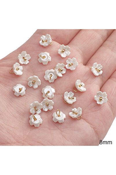 Choice1 18mm style10 5Pcs Resin Mini Flower Pendant White Handmade DIY Jewelr...