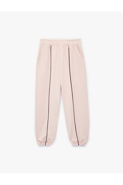 Koton بنطلون جوجر حواف أسطوانية مصنوع من مزيج الفسكوز مع تفاصيل جيب