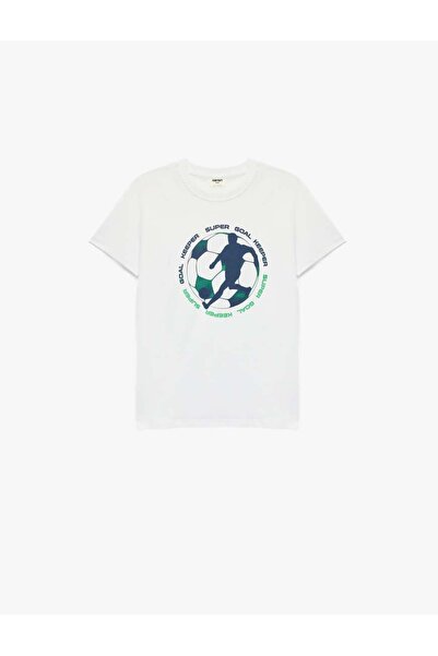 Koton Tricou din bumbac cu mânecă scurtă guler rotund Football cu imprimeu