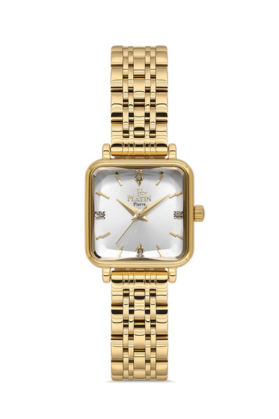 Platin Pierre ساعة يد نسائية مربعة HDS-PL-1246LA-B1